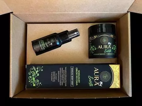 Набор косметики, 2 шт + ароматическая соевая свеча, 90г MyAURA Earth