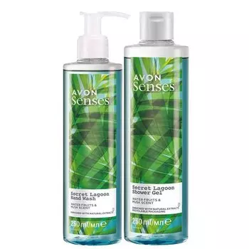 Набор косметики Avon Senses Secret Lagoon [Гель 250 мл + Мыло]