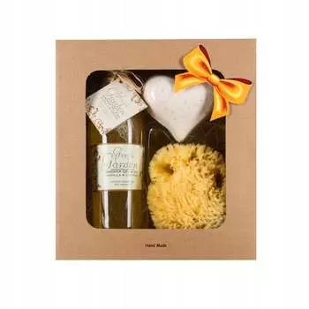 Набор косметики для ванны, Ваниль, Кофейный, С натуральной губкой Green Garden