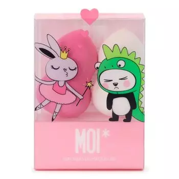 Набор косметики Set Esponjas de Maquillaje Blender Moi*, Blanco y Rosa