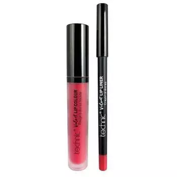 Набор косметики Velvet Lip Kit Perfilador de Labios + Labial Lquido Technic, Louby Lou