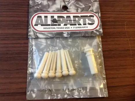 Набор костных мостовидных штифтов и концевых штифтов Allparts Bone bridge pin set & end pin