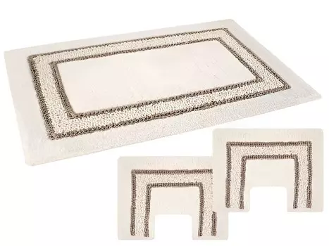 Набор ковриков для ванной комнаты PHP Home Philosophy Melissa Non-slip Footrests, 3 предмета, кремовый