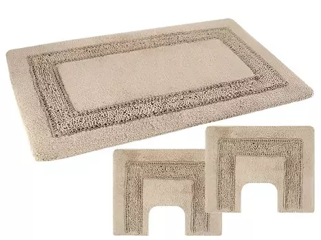 Набор ковриков для ванной комнаты PHP Home Philosophy Melissa Non-slip Footrests, 3 предмета, миндальный