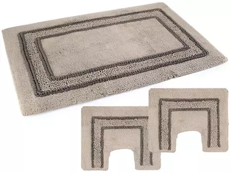 Набор ковриков для ванной комнаты PHP Home Philosophy Melissa Non-slip Footrests, 3 предмета, серовато-коричневый