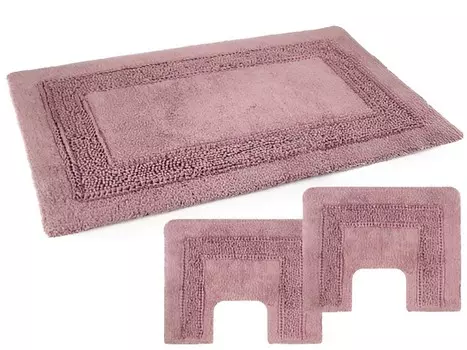 Набор ковриков для ванной комнаты PHP Home Philosophy Melissa Non-slip Footrests, 3 предмета, ягодный