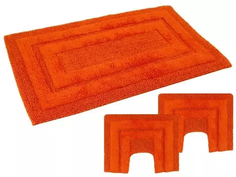Набор ковриков для ванной комнаты PHP Home Philosophy Sirio Footrests Non-slip, 3 предмета, оранжевый