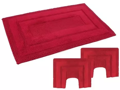 Набор ковриков для ванной комнаты PHP Home Philosophy Sirio Footrests Non-slip, 3 предмета, красный