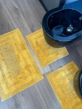 Набор ковриков для ванной комнаты PHP Home Philosophy Sirio Footrests Non-slip, 3 предмета, желтый