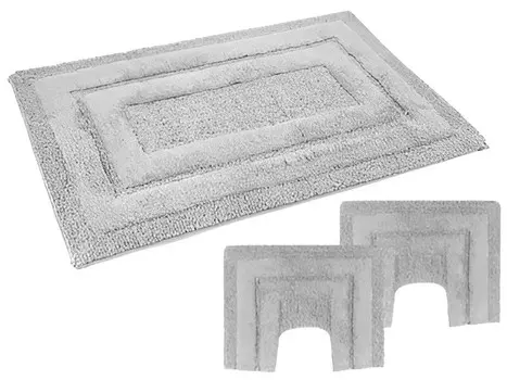 Набор ковриков для ванной комнаты PHP Home Philosophy Sirio Footrests Non-slip, 3 предмета, светло-серый