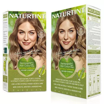 Набор: краска для волос 8n пшеничный блонд, 2x179 мл Naturtint