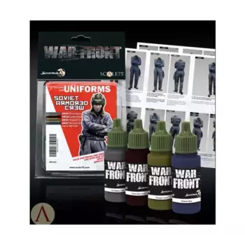 Набор красок для советского бронетанкового экипажа, Scalecolor - Warfront Paint Sets