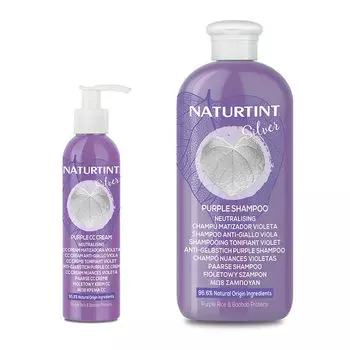 Набор: крем/кондиционер cc серебристо-фиолетовый, 200 мл + шампунь серебристо-фиолетовый, 330 мл Naturtint Silver