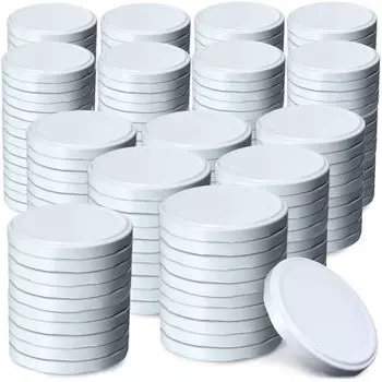 Набор крышек для консервов KADAX металлические "Боле", с 6 зубцами, белые, 100 мм, 200 шт, белый