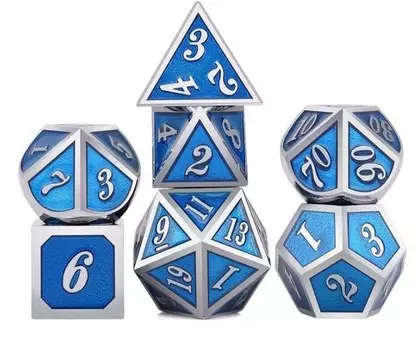 Набор кубиков для РПГ Ice Queen из 7 металлических кубиков, RGFK