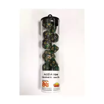 Набор кубиков Poly Unleashed Arcana — кислотная стрела с золотом (14), DCC & Specialty Dice Packs