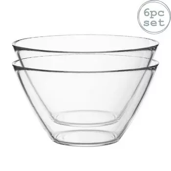 Набор кухонных мисок Bormioli Rocco, 6 предметов, базовый, стеклянный, для приготовления и обслуживания, 4 л