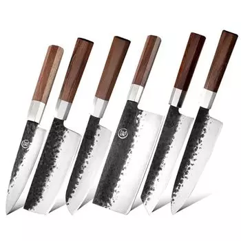 Набор кухонных ножей Akai - коричневый KP27654 OEM, серебро