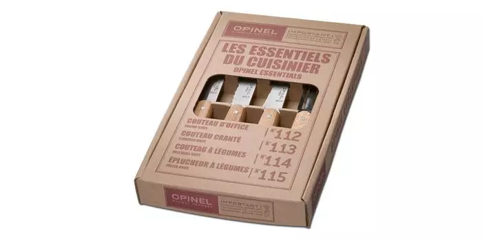Набор кухонных ножей Opinel, 4 предмета, с деревянной ручкой, мультиколор