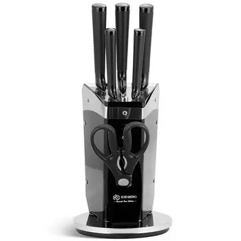 Набор кухонных ножей с роскошной подставкой для ножей - 7 предметов EB 920 EDENBERG, черный