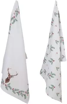 Набор кухонных полотенец из 6 маленьких полотенец размером 30x50, мягких и хорошо впитывающих. Clayre&Eef, красный