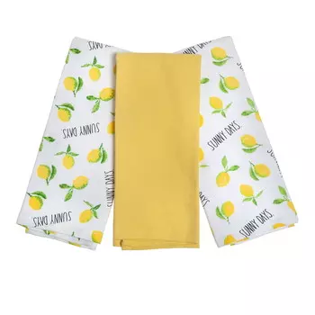Набор кухонных полотенец Rae Dunn Lots of Lemons, 3 штуки