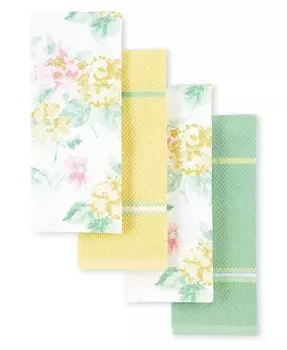 Набор кухонных полотенец с цветочным янтарем, 4 шт., 16 x 28 дюймов Martha Stewart, мультиколор