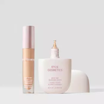 Набор Kylie Cosmetics Skin Tint Blurring Elixir & Power Plush Concealer Duo, fair with warm neutral undertones/1WN