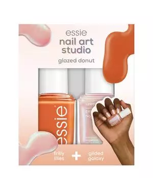 Набор лаков для ногтей essie Nail Art Studio Set glazed donut, Nr. 824, 17 - Frilly Lilies, Gilded Galaxy, 1 шт.