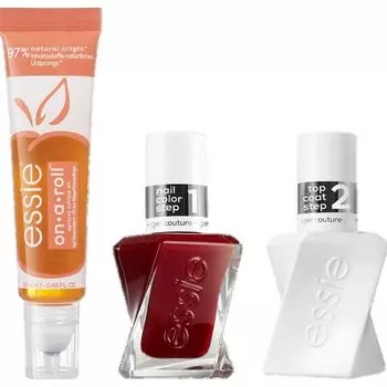 Набор лаков для ногтей, верхнее покрытие Gel Couture, только гель Couture 345 Bubble, масло для ногтей в рулоне essie, 1 шт.