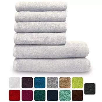 Набор Lanudo «Чистая линия» - 2 банных полотенца и 4 белых полотенца., белый