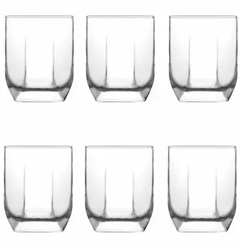 Набор LAV из 6 стаканов для виски и стаканов для воды, 320 мл, прозрачный