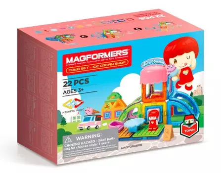 Набор магнитных кубиков City - Магазин мороженого 22 элемента Magformers