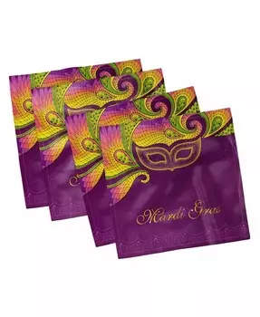 Набор Mardi Gras из 4 салфеток, 12 x 12 дюймов Ambesonne, мультиколор