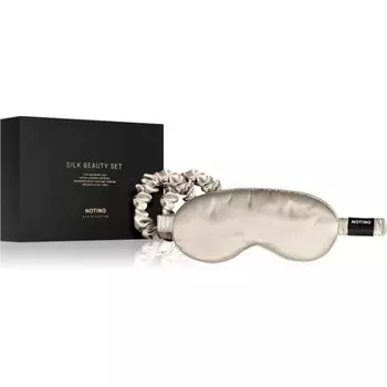 Набор маски для сна и резинок для волос Notino Silk Collection — кремовый