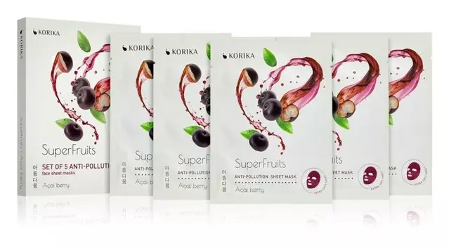 Набор масок для лица по сниженной цене Acai berry KORIKA SuperFruits