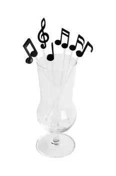 Набор мешалок для напитков (6 шт.) Qualy, черный