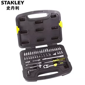 Набор метрических торцевых ключей Stanley с храповым механизмом 6,3 мм, серия 1/4, набор из 46 предметов, метрический набор 91-934-22