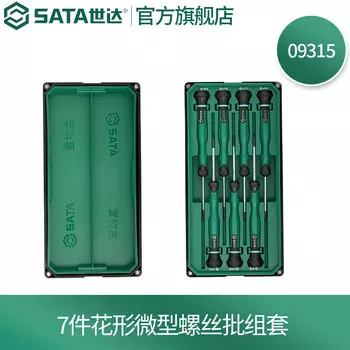 Набор микро отверток Shida Tools с прорезями и крестообразным цветком, 7 предметов, набор микроотверток с цветочным узором 09315 SATA