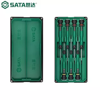 Набор микроотверток SATA, 7 предметов, шлицевая и крестообразная 09314