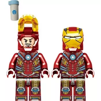 Набор мини-фигурок Kungfu Panda Marvel Железный Человек, красный / желтый