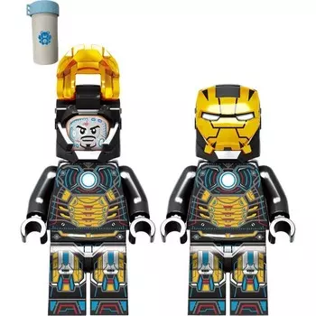 Набор мини-фигурок Kungfu Panda Железный Человек в черном костюме, 2 штуки