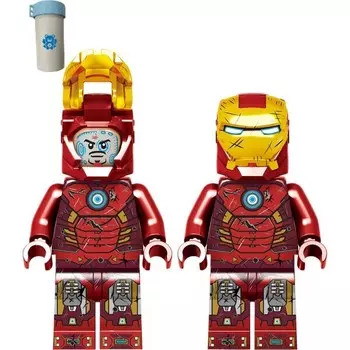 Набор мини-фигурок Kungfu Panda Железный Человек, красный / золотой