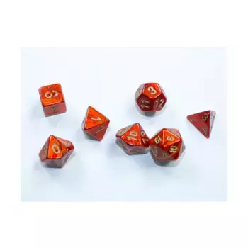 Набор Mini-Poly Алый с золотом, Dice - Scarab (Chessex)