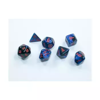 Набор Mini-Poly Black Starlight с красным (7), Dice - Gemini - Poly Sets (Chessex)