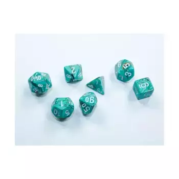 Набор Mini-Poly Oxi-Copper с белым (7), Dice - Marbleized - Poly Sets (Chessex)