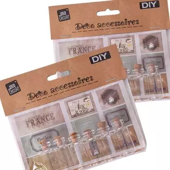 Набор мини-стеклянных бутылок своими руками из 12 штук с пробками, 9 наклеек, этикеток, декоративных бутылок, стеклянных бутылок TE-IMPORTE