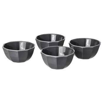 Набор мисок Ikea Strimmig, 15 см, 4 предмета, серый