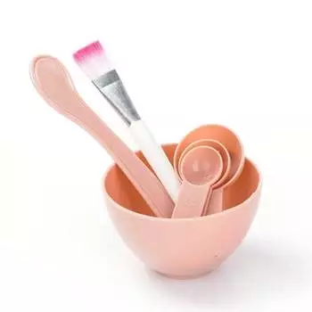 Набор мисок с кистью Deni Carte, светло-розовый