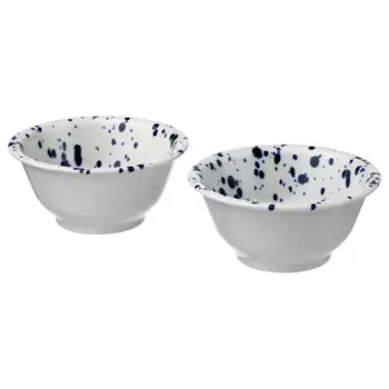 Набор мисок, с рисунком, синий, 14 см, 2 шт. SILVERSIDA IKEA